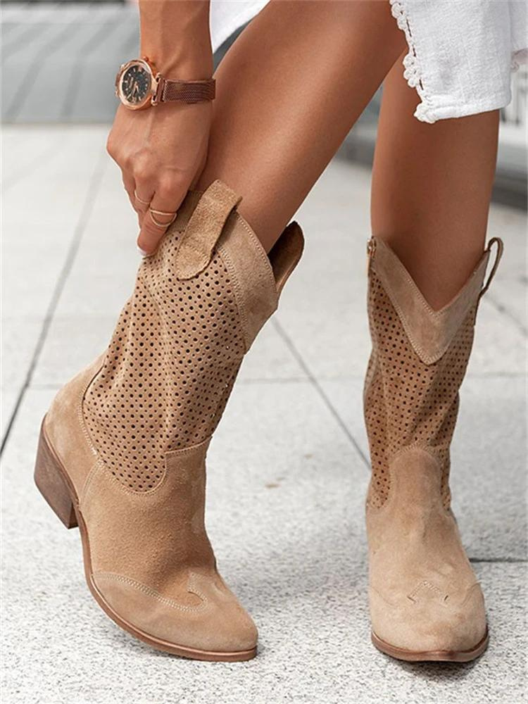 Cowboylaarzen | Halflang | Blokhak | Cowgirl-laarzen | Dameslaarzen-Hallo Susanne