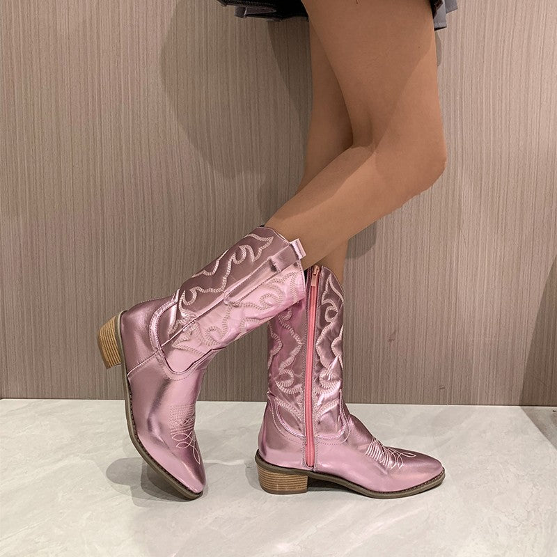 Cowboylaarzen - Metallic - Halfhoge hak - Westernlaarzen - Cowgirllaarzen-Hallo Susanne