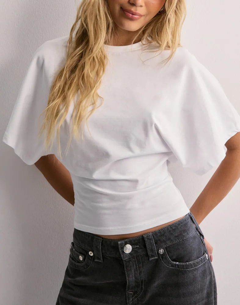 Dames T-shirt - Wijde mouwen - Ronde hals - Batwing T-shirt - Damesblouse-Hallo Susanne