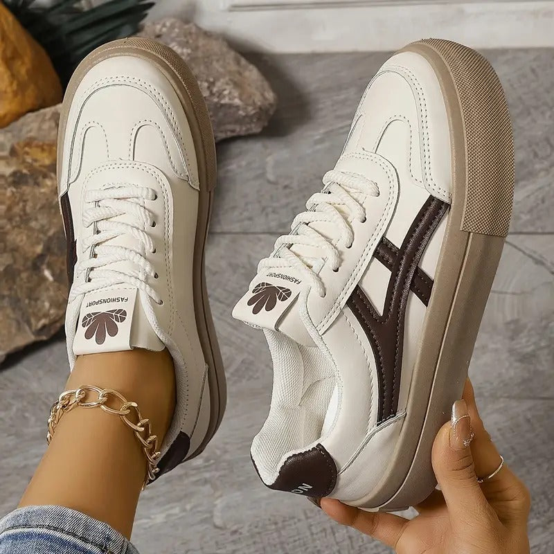 Dames sneakers - Veterschoenen - Sportief - Skateschoenen - Witte sneakers-Hallo Susanne