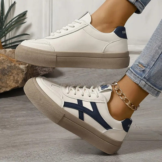 Dames sneakers - Veterschoenen - Sportief - Skateschoenen - Witte sneakers-Hallo Susanne
