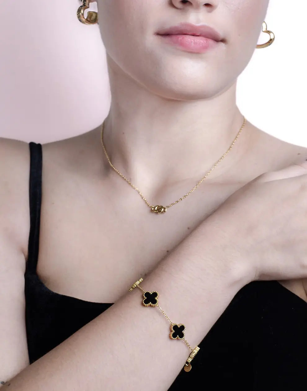 Damesarmband | Verstelbaar | Zilver | Gouden armband | Klaverarmband-Hallo Susanne