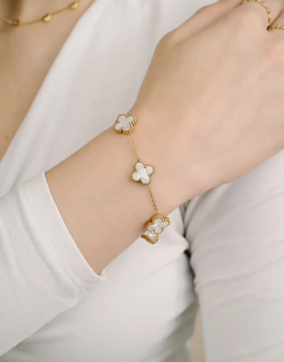 Damesarmband | Verstelbaar | Zilver | Gouden armband | Klaverarmband-Hallo Susanne