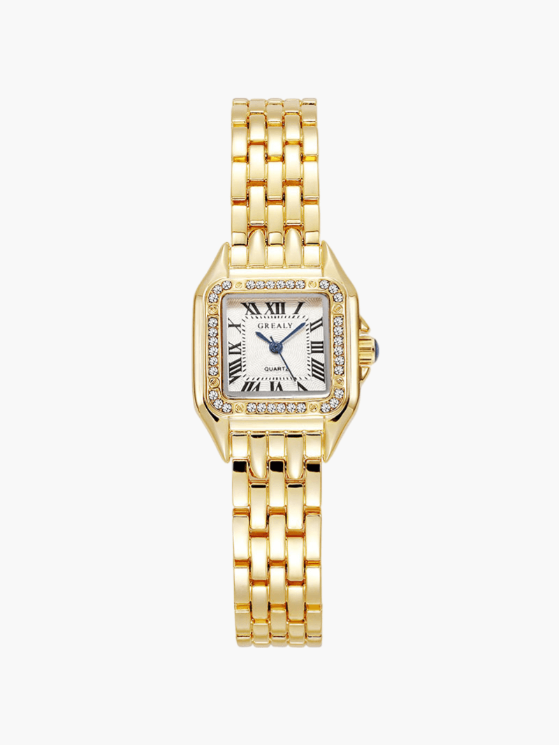 Dameshorloge | Klein | Diamanten | Vierkant horloge | Quartzhorloge-Hallo Susanne