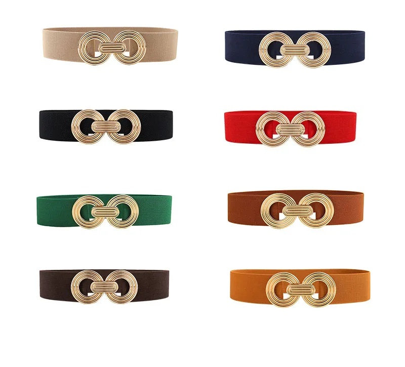 Damesriem - Stretch - Gouden gesp - Elastische riem - Tailleband-Hallo Susanne