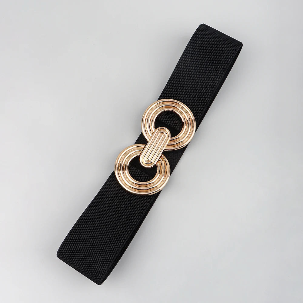 Damesriem - Stretch - Gouden gesp - Elastische riem - Tailleband-Hallo Susanne
