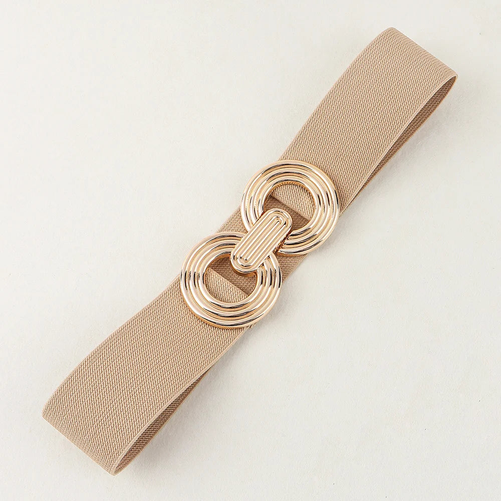 Damesriem - Stretch - Gouden gesp - Elastische riem - Tailleband-Hallo Susanne