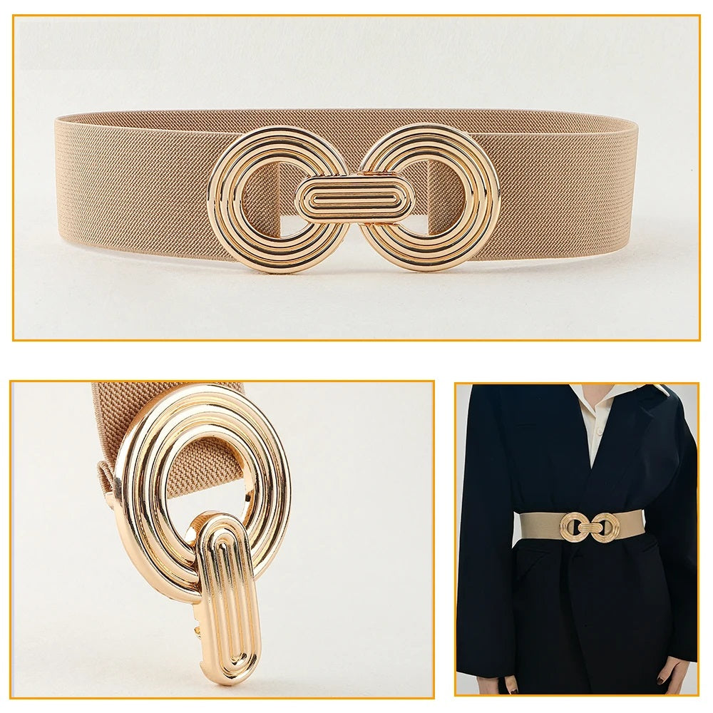 Damesriem - Stretch - Gouden gesp - Elastische riem - Tailleband-Hallo Susanne