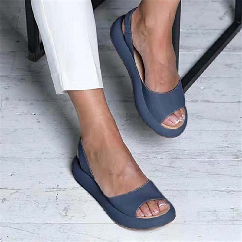 Damessandalen | Elastische band | Open teen | Platte sandalen | Zomersandalen-Hallo Susanne