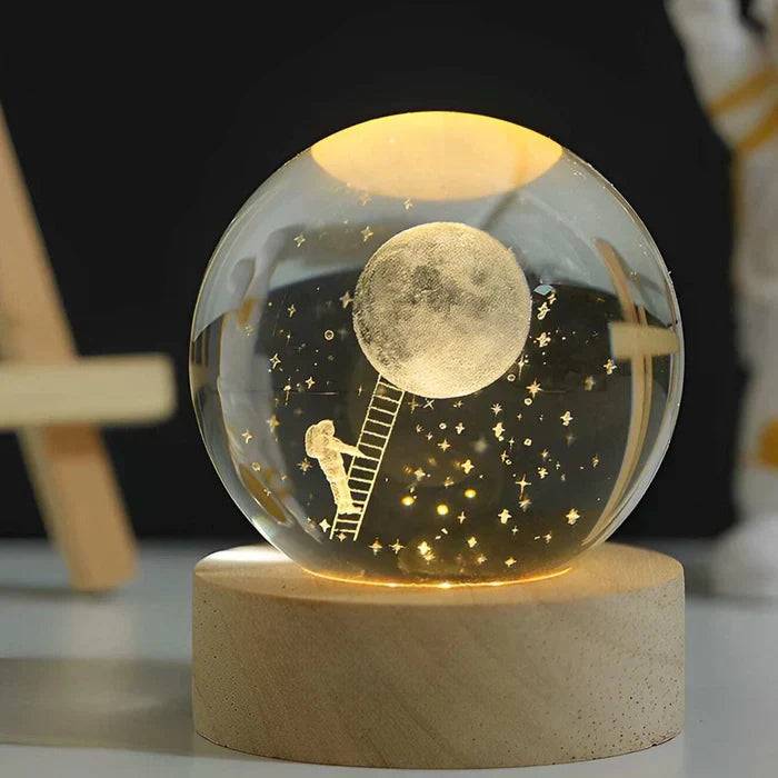 Decoratieve lamp - Planeet - Glazen bol - Nachtkastje - Tafellamp-Hallo Susanne