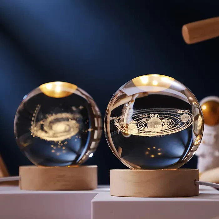 Decoratieve lamp - Planeet - Glazen bol - Nachtkastje - Tafellamp-Hallo Susanne