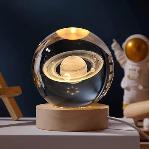 Decoratieve lamp - Planeet - Glazen bol - Nachtkastje - Tafellamp-Hallo Susanne