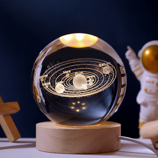Decoratieve lamp - Planeet - Glazen bol - Nachtkastje - Tafellamp-Hallo Susanne