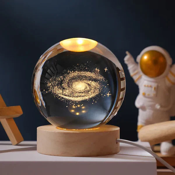 Decoratieve lamp - Planeet - Glazen bol - Nachtkastje - Tafellamp-Hallo Susanne