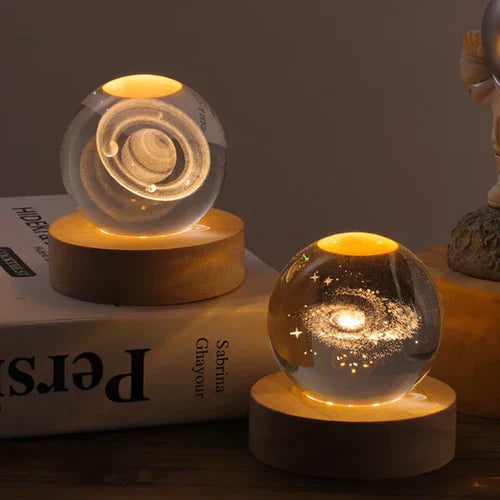 Decoratieve lamp - Planeet - Glazen bol - Nachtkastje - Tafellamp-Hallo Susanne
