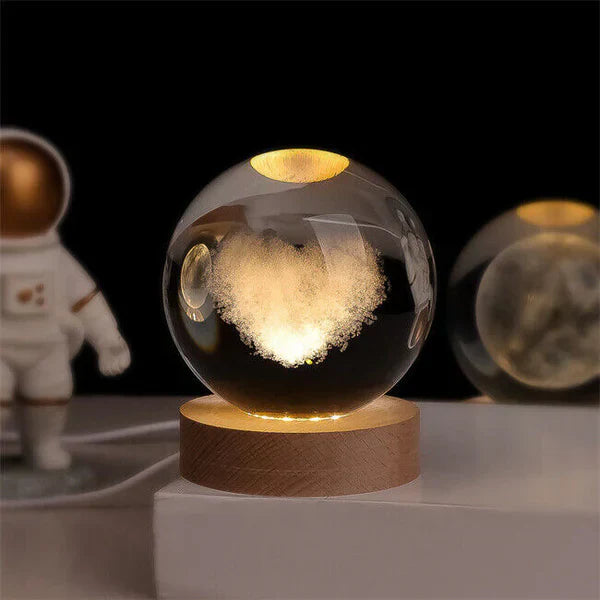Decoratieve lamp - Planeet - Glazen bol - Nachtkastje - Tafellamp-Hallo Susanne