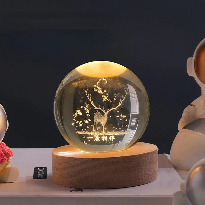 Decoratieve lamp - Planeet - Glazen bol - Nachtkastje - Tafellamp-Hallo Susanne