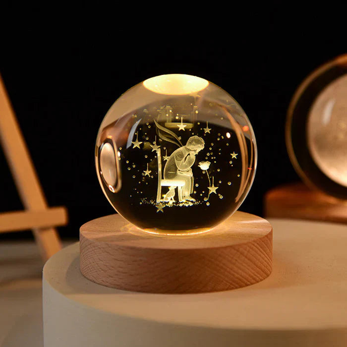 Decoratieve lamp - Planeet - Glazen bol - Nachtkastje - Tafellamp-Hallo Susanne