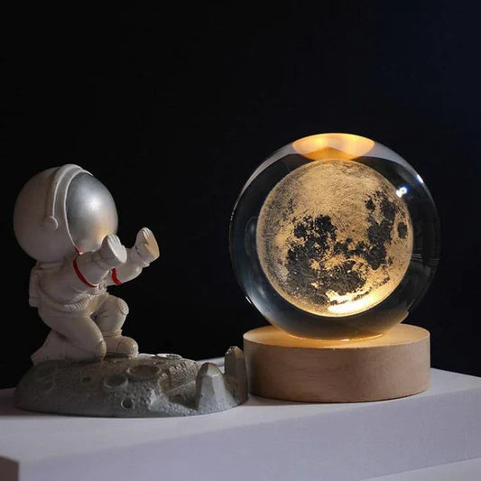 Decoratieve lamp - Planeet - Glazen bol - Nachtkastje - Tafellamp-Hallo Susanne