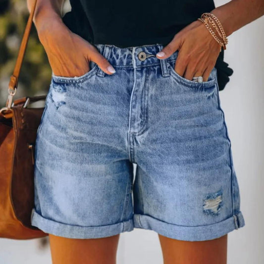 Denim Korte Broek - Blauw - Zomer - Jeans Korte Broek - Dames Korte Broek-Hallo Susanne