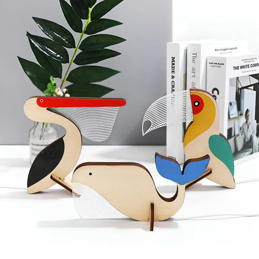 Dierenlamp - Houten - Vogel - Nachtkastlampje - Tafellamp-Hallo Susanne