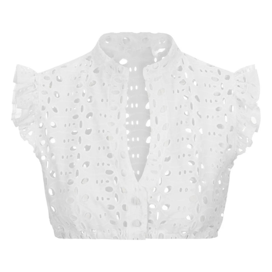 Dirndl Blouse - Wit - V-Hals - Oktoberfest Top - Oktoberfest Outfit-Hallo Susanne