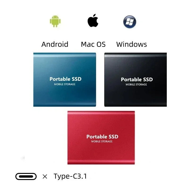 Draagbare SSD | USB C | 128 TB | Externe SSD | Solid State Drive-Hallo Susanne
