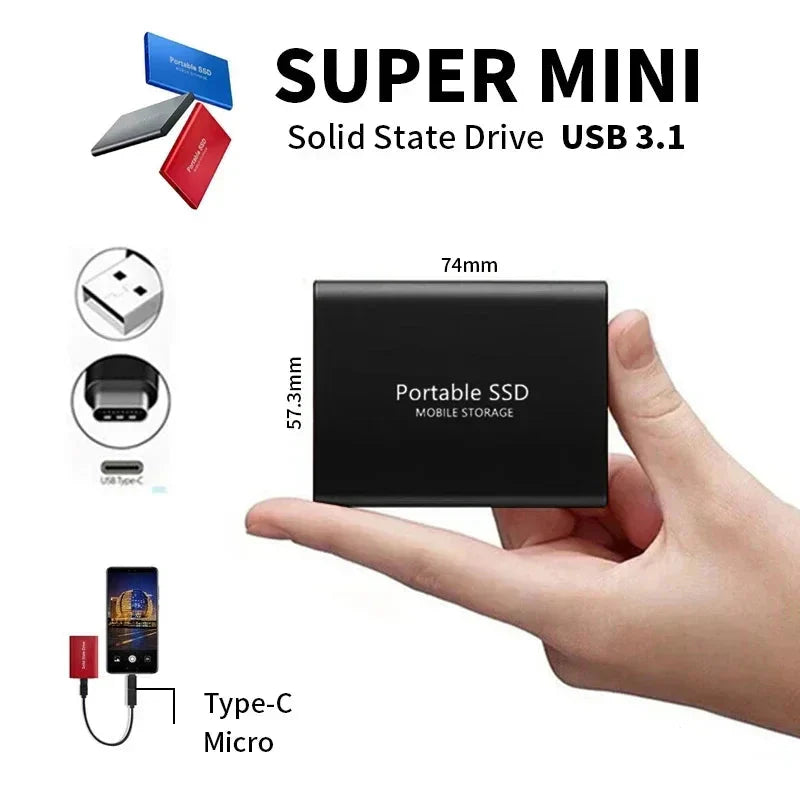 Draagbare SSD | USB C | 128 TB | Externe SSD | Solid State Drive-Hallo Susanne