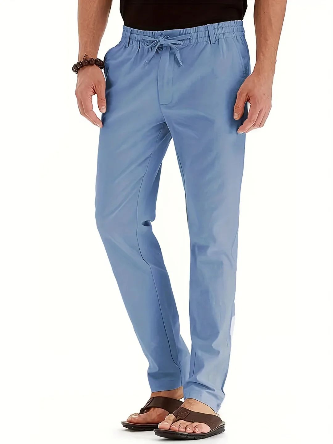 Elastische Taille Broek - Heren Trekkoord Lichtgewicht Stretch Zomerbroek-Hallo Susanne