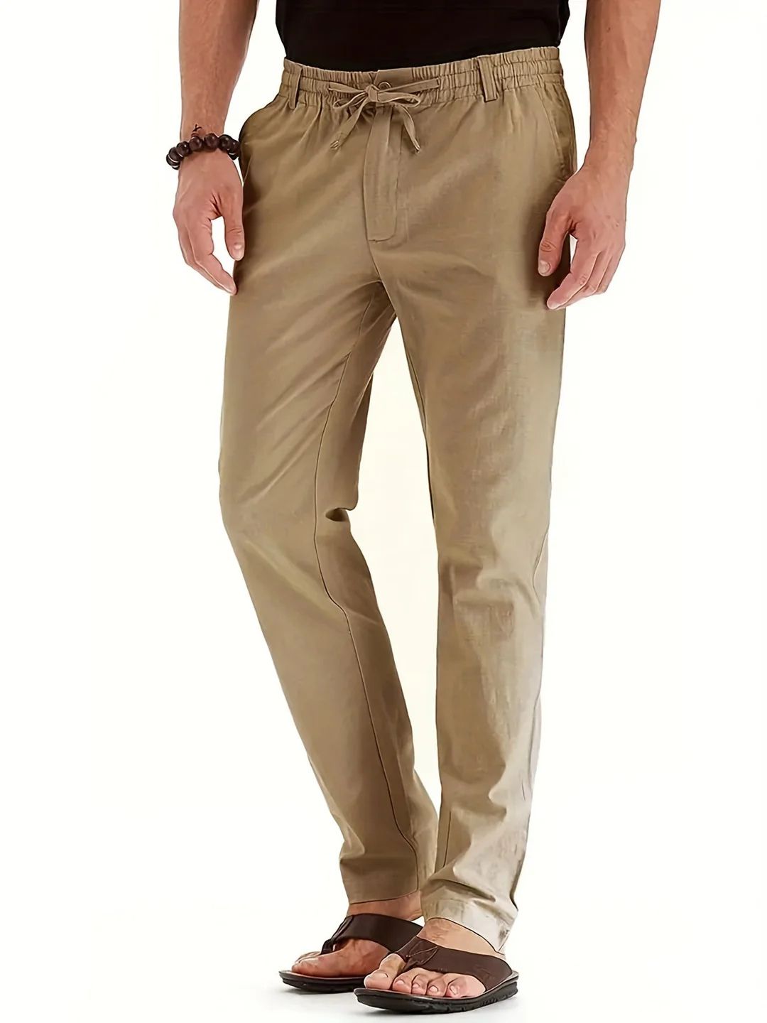 Elastische Taille Broek - Heren Trekkoord Lichtgewicht Stretch Zomerbroek-Hallo Susanne