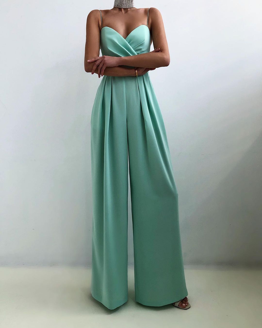 Elegante jumpsuit | Mouwloos | Spaghettibandjes | Jumpsuit met wijde pijpen | Damesjumpsuit-Hallo Susanne