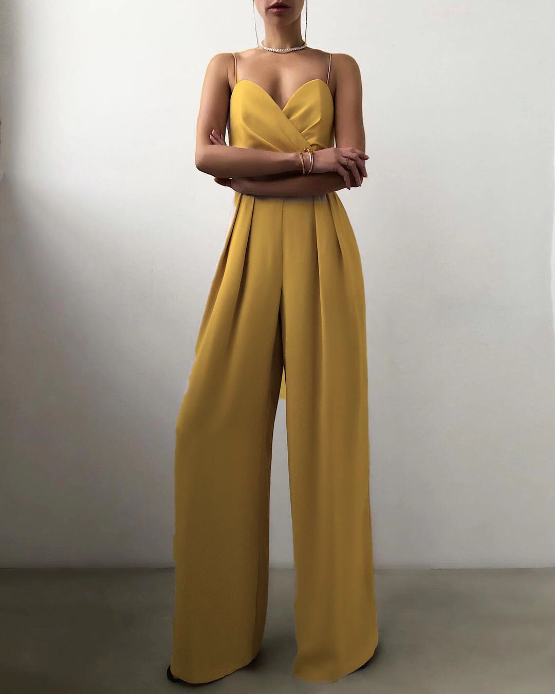 Elegante jumpsuit | Mouwloos | Spaghettibandjes | Jumpsuit met wijde pijpen | Damesjumpsuit-Hallo Susanne