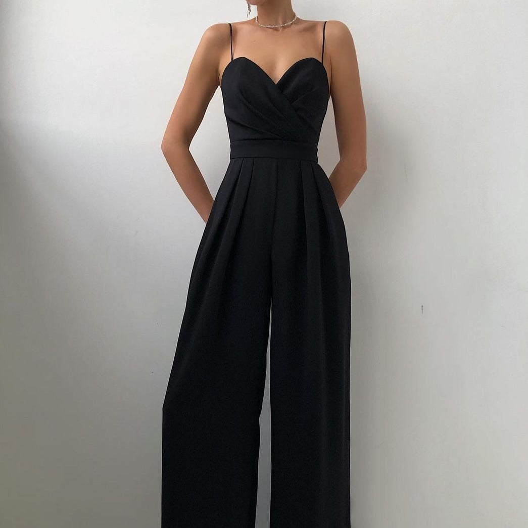 Elegante jumpsuit | Mouwloos | Spaghettibandjes | Jumpsuit met wijde pijpen | Damesjumpsuit-Hallo Susanne