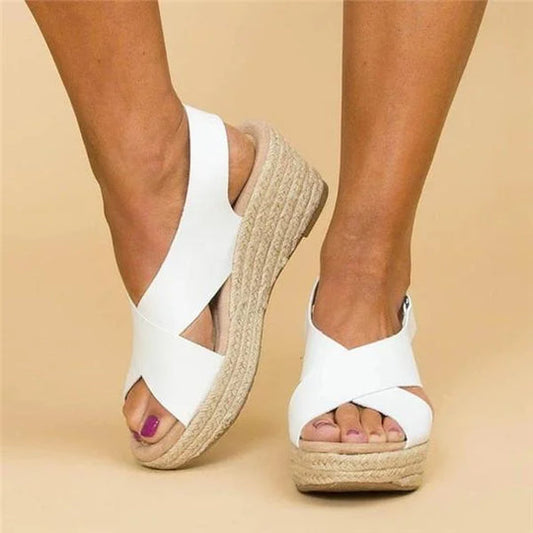 Espadrille Sandalen - Orthopedisch - Platform - Espadrille Sleehakken - Damessandalen-Hallo Susanne