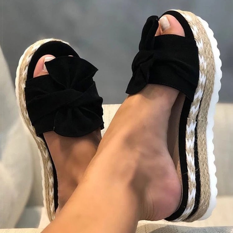 Espadrilles - Slip-On - Strik - Platform Slippers - Damessandalen-Hallo Susanne