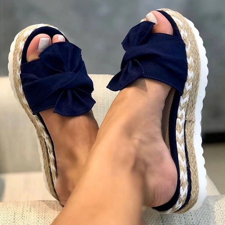 Espadrilles - Slip-On - Strik - Platform Slippers - Damessandalen-Hallo Susanne