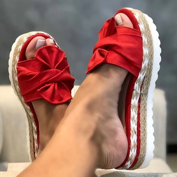 Espadrilles - Slip-On - Strik - Platform Slippers - Damessandalen-Hallo Susanne