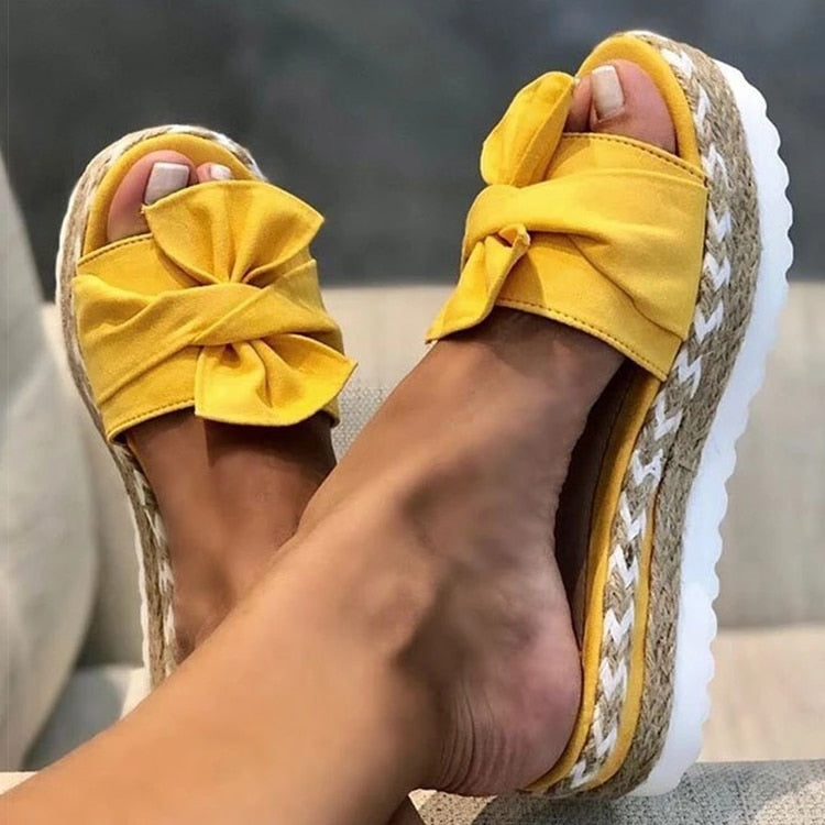 Espadrilles - Slip-On - Strik - Platform Slippers - Damessandalen-Hallo Susanne