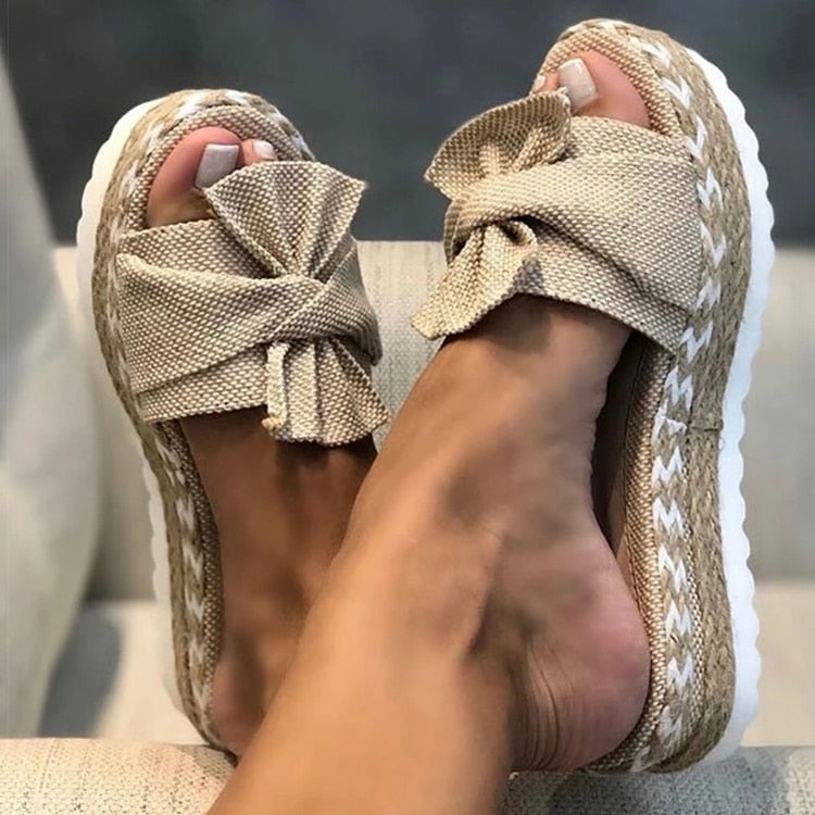 Espadrilles - Slip-On - Strik - Platform Slippers - Damessandalen-Hallo Susanne