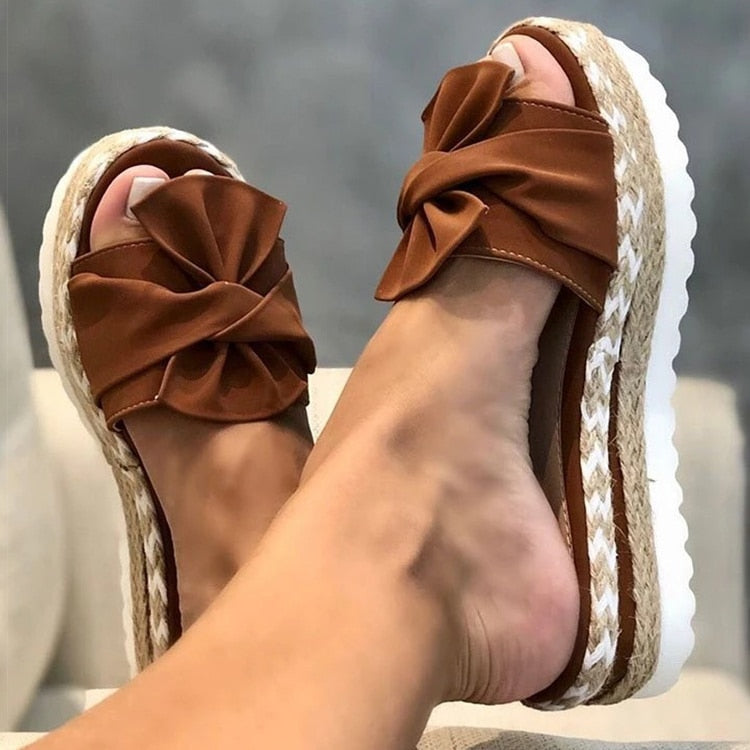 Espadrilles - Slip-On - Strik - Platform Slippers - Damessandalen-Hallo Susanne