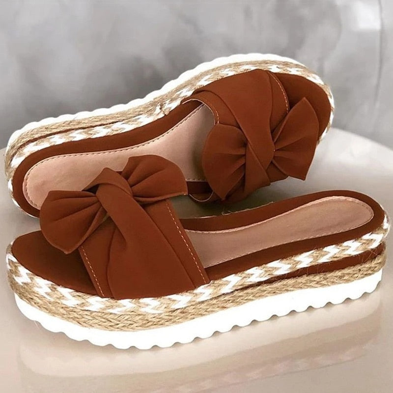 Espadrilles - Slip-On - Strik - Platform Slippers - Damessandalen-Hallo Susanne