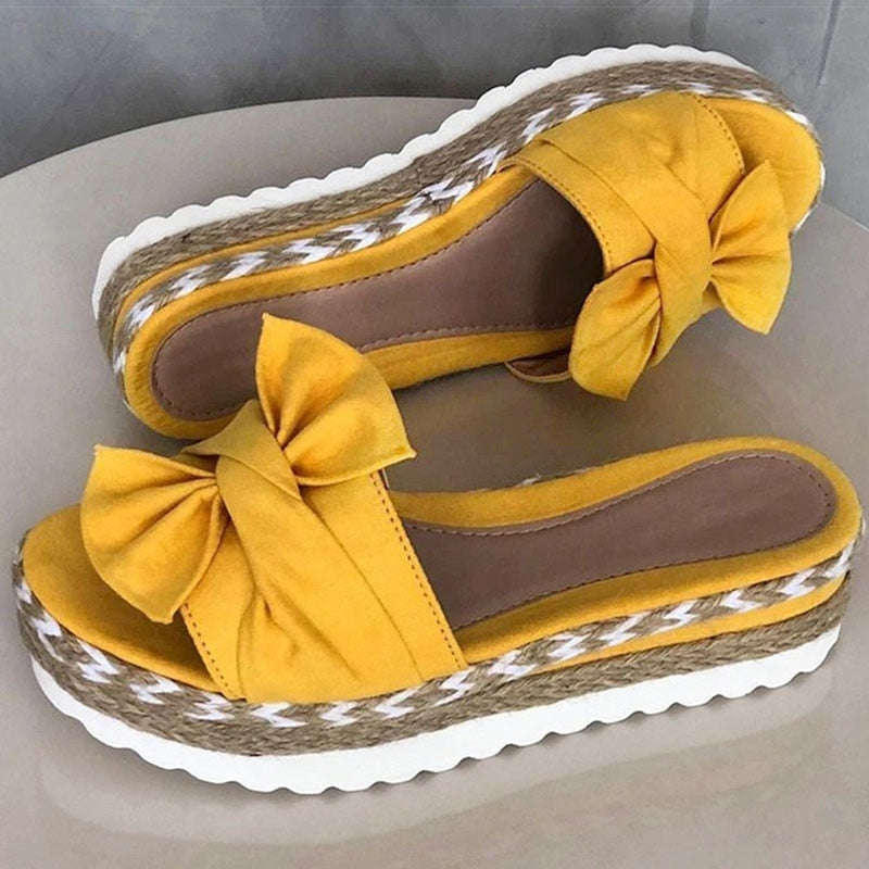 Espadrilles - Slip-On - Strik - Platform Slippers - Damessandalen-Hallo Susanne