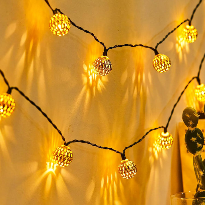 Fairy Licht | Goud | Bal | Buitenlichtslinger | Zonne-lichtslinger-Hallo Susanne