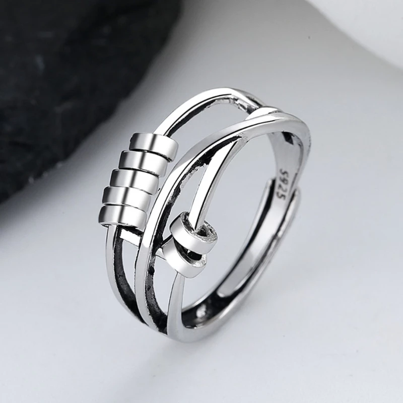 Fidget Ring | Verstelbaar | Zilver | Angst Ring | Anti Stress Ringen-Hallo Susanne