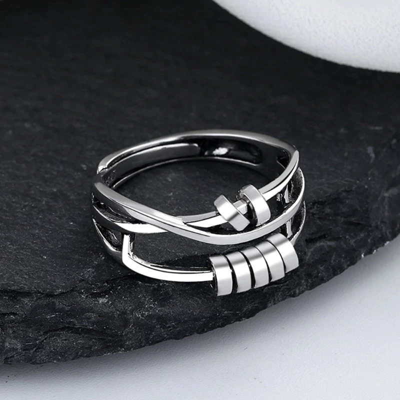 Fidget Ring | Verstelbaar | Zilver | Angst Ring | Anti Stress Ringen-Hallo Susanne