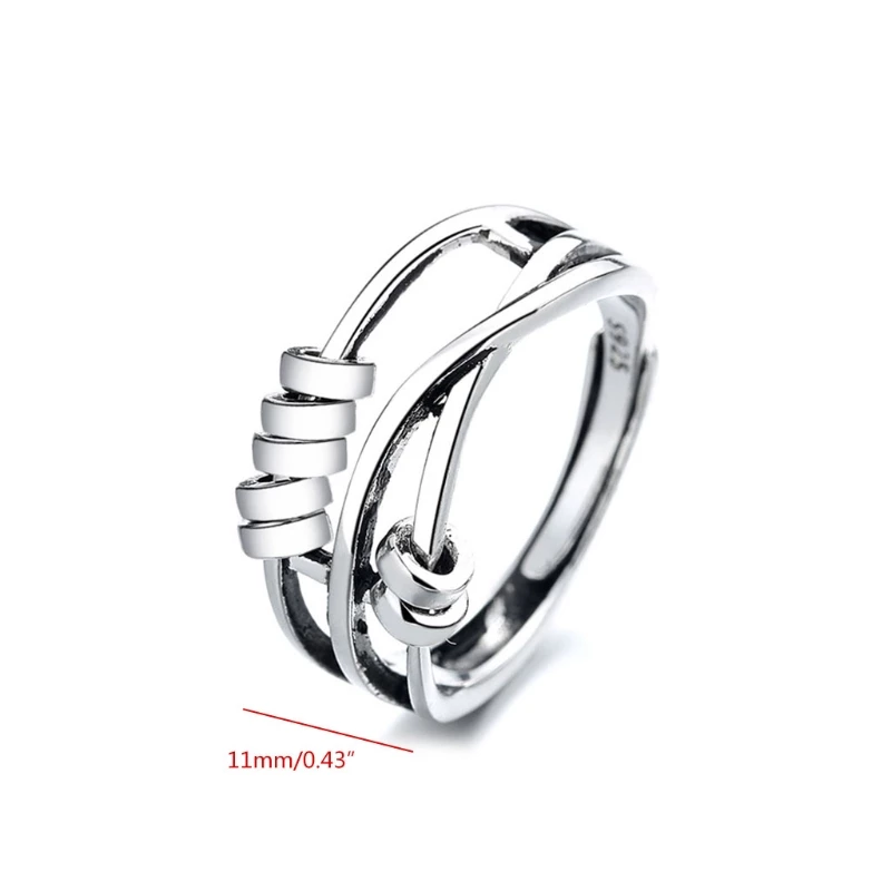 Fidget Ring | Verstelbaar | Zilver | Angst Ring | Anti Stress Ringen-Hallo Susanne