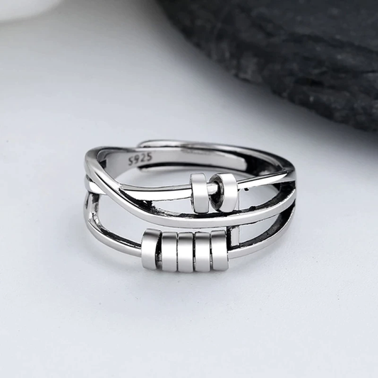 Fidget Ring | Verstelbaar | Zilver | Angst Ring | Anti Stress Ringen-Hallo Susanne