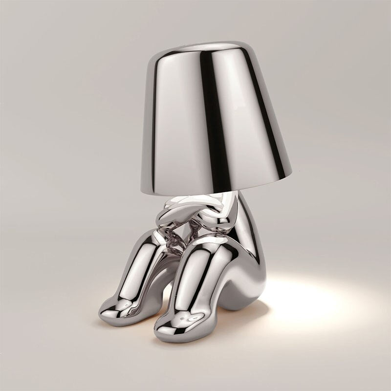Figuur Lamp - Zilver - Goud - Mens Lamp - Tafellamp-Hallo Susanne