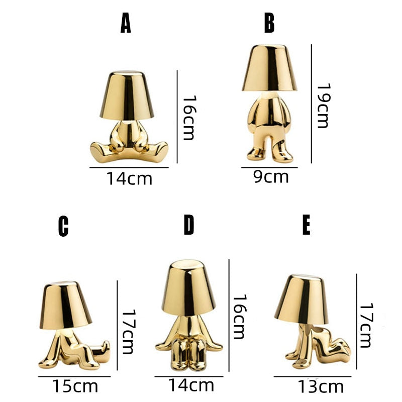 Figuur Lamp - Zilver - Goud - Mens Lamp - Tafellamp-Hallo Susanne