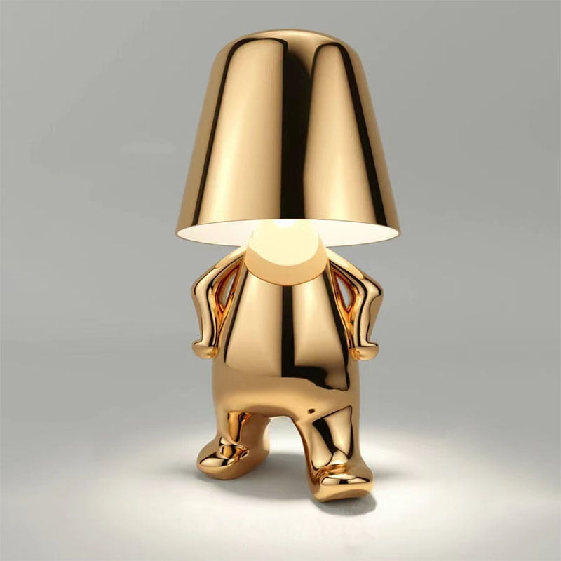 Figuur Lamp - Zilver - Goud - Mens Lamp - Tafellamp-Hallo Susanne